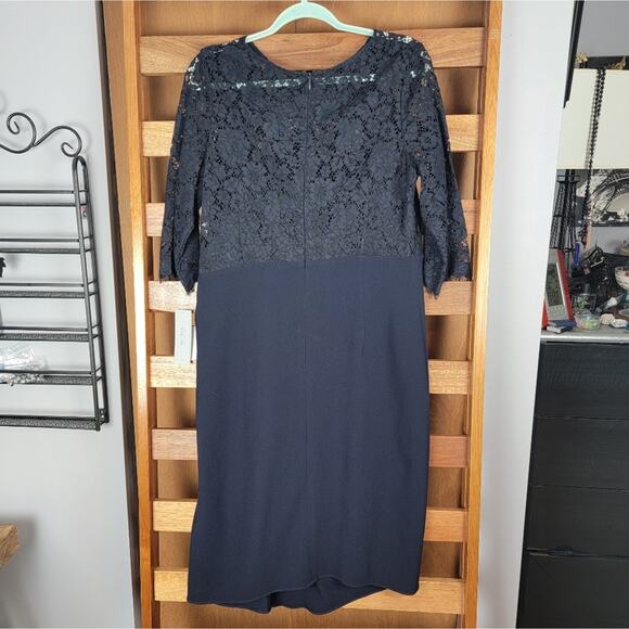 NWT Rickie Freeman Teri Jon Navy Lace Cocktail, Sz 14 - Picture 6 of 7